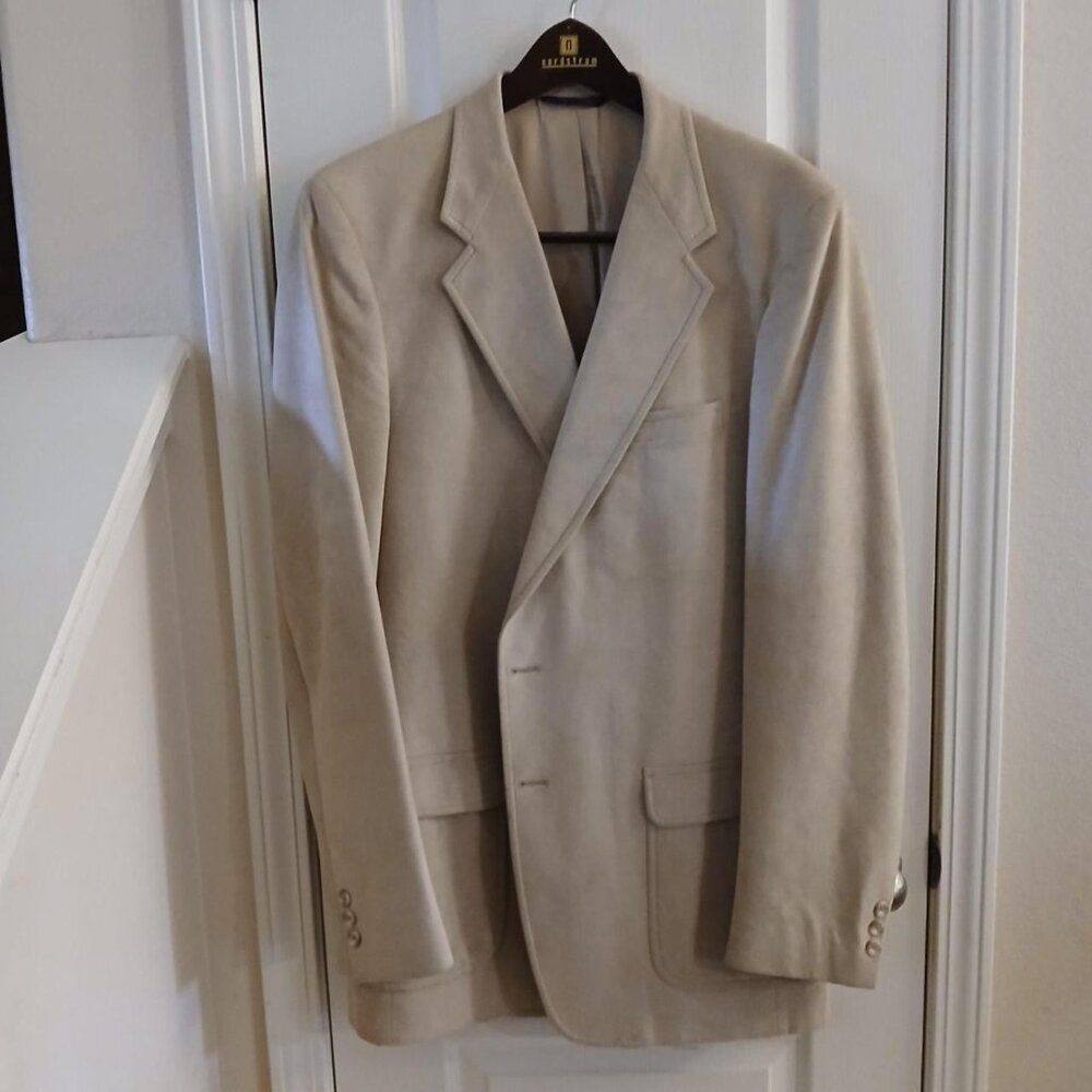 VINTAGE NORDSTROM Mens Blazer Sport Coat Casual Jacket Size 46L Faux Suede Suit